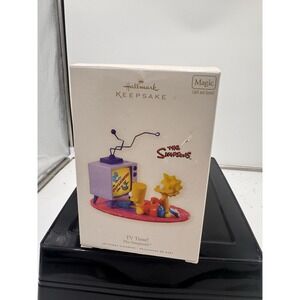 Hallmark TV Time! The Simpsons Bart Jr. & Lisa Keepsake Ornament Light/Sound New